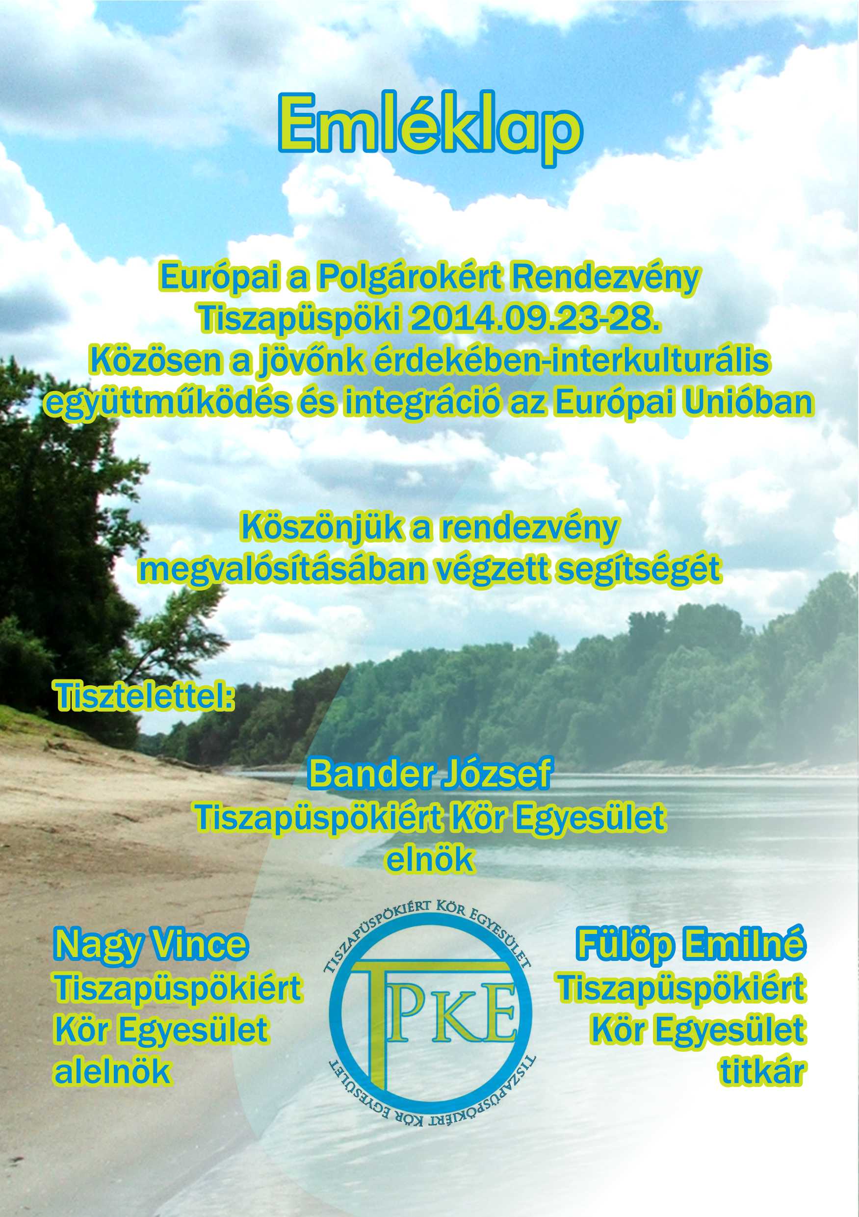 Emléklap Tiszapüspökinek
